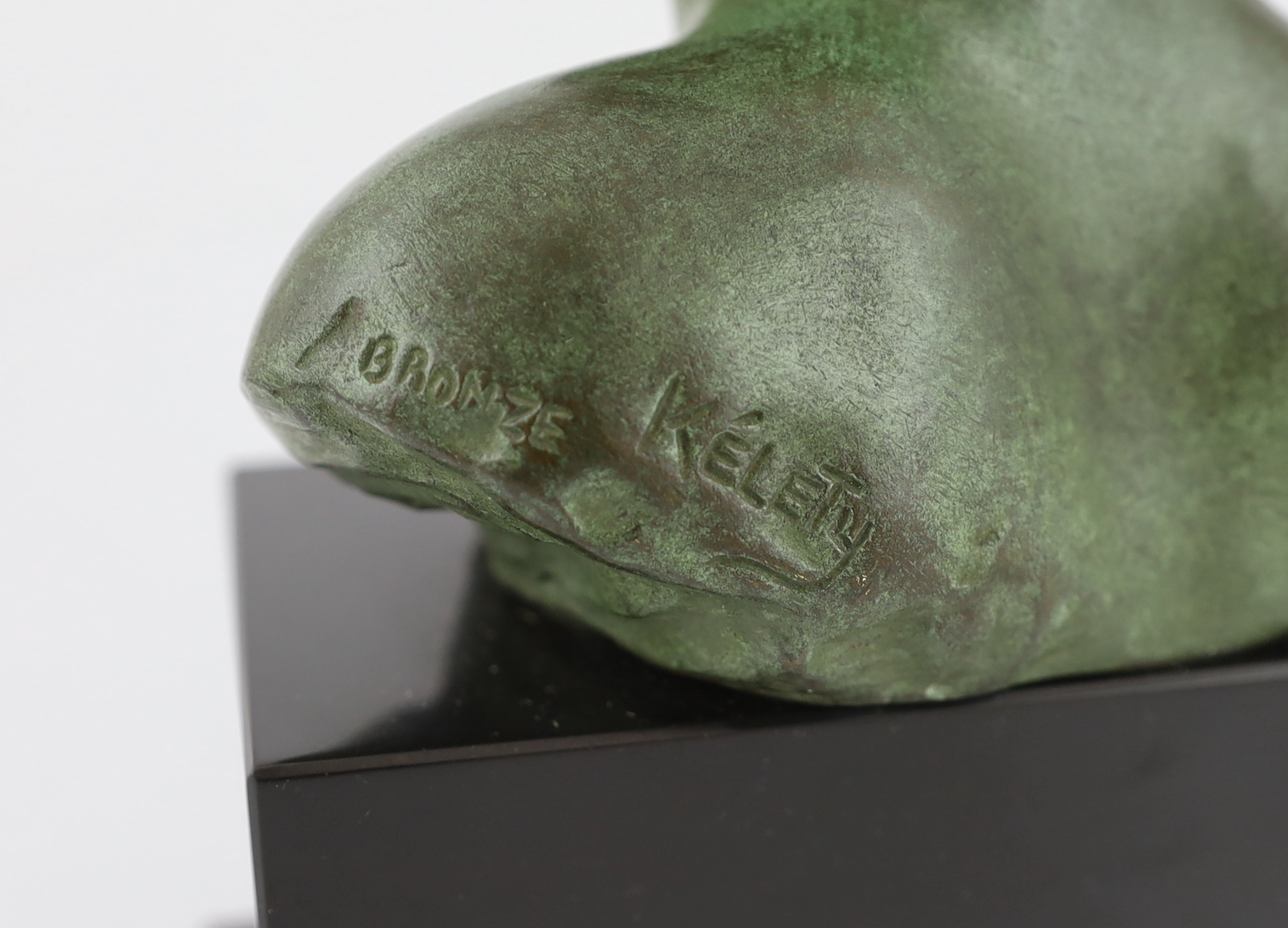 Alexandre Kéléty (Hungarian, 1918-1940), a bronze head of a classical youth, 16cm wide, 26cm high